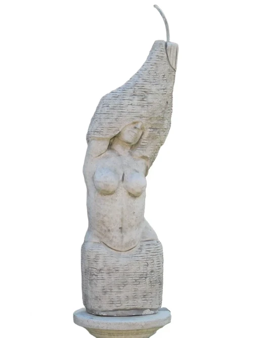Bare Woman Water Spout - 105 cm - Stone