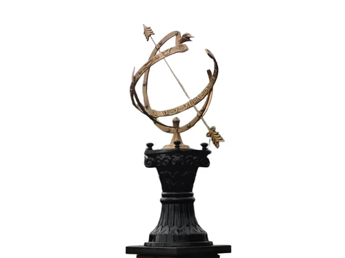 Exclusive Brass Sundial on Alu Base - Square with Round Foot