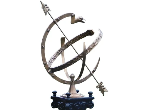 Exclusive Brass Sundial on Alu Base - Square with Round Foot