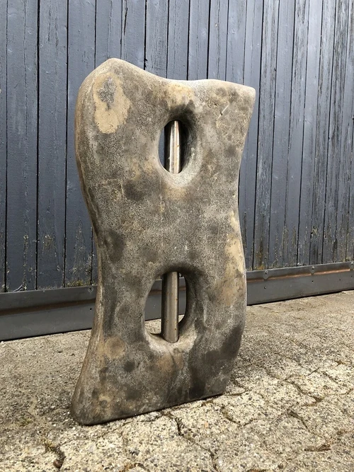 Granite watercourse, ornament, standing, pond ornament, water step. grey LAST!