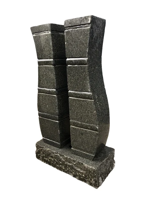 Granite black-grey watercourse, ornament, double standing, pond ornament, water step last one!.