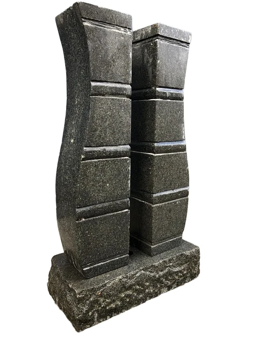 Granite black-grey watercourse, ornament, double standing, pond ornament, water step last one!.