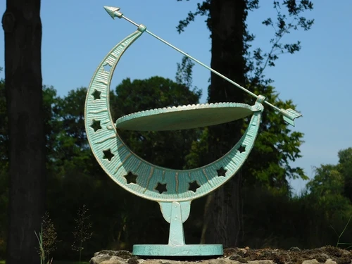 Elegant Sundial - 40 cm - Turquoise - Cast Iron