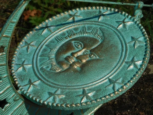 Elegant Sundial - 40 cm - Turquoise - Cast Iron