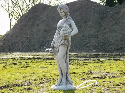 Vrouw met Waterkruiken - 80 cm - Steen - Wateruitloop