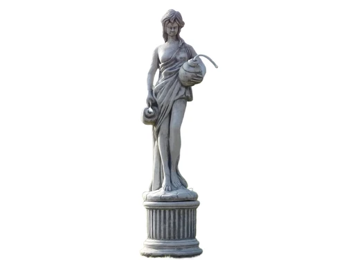 Woman with Jugs on Pedestal - 100 cm - Stone