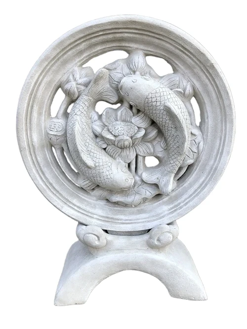 Groot Koi karper vijver ornament, vol steen.