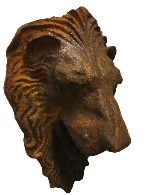 Wall fountain, water spout -forced lion head, cast iron.