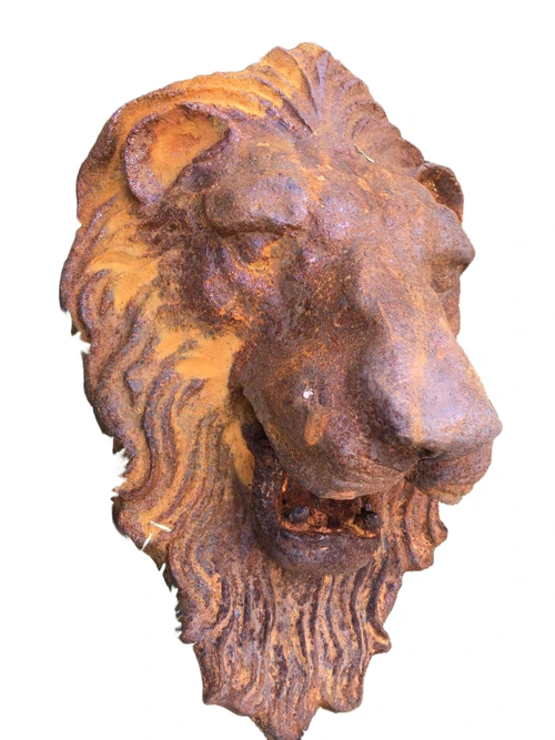 Wall fountain, water spout -forced lion head, cast iron.