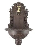 Beautiful wall fountain - cast iron look-alu-dark brown, 60 cm