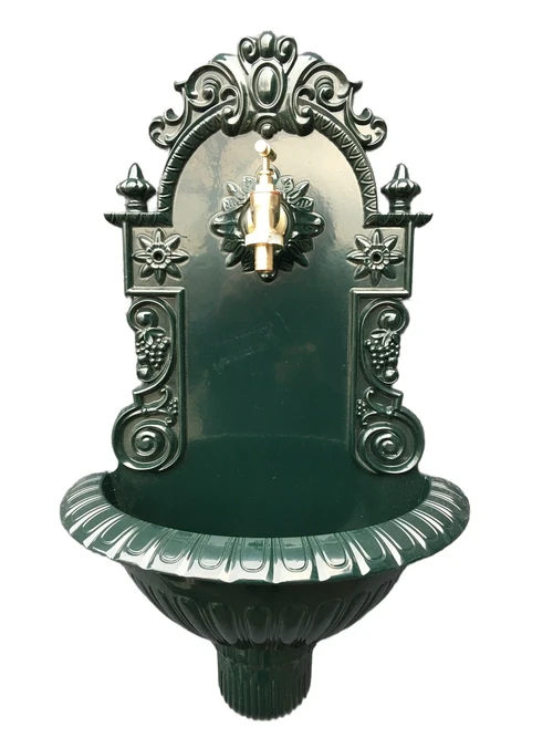 Schöner Wandbrunnen - Gusseisen-look-alu-grün-60 cm