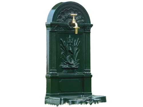 Standing Fountain - Dark Green - Aluminium - Brass Faucet
