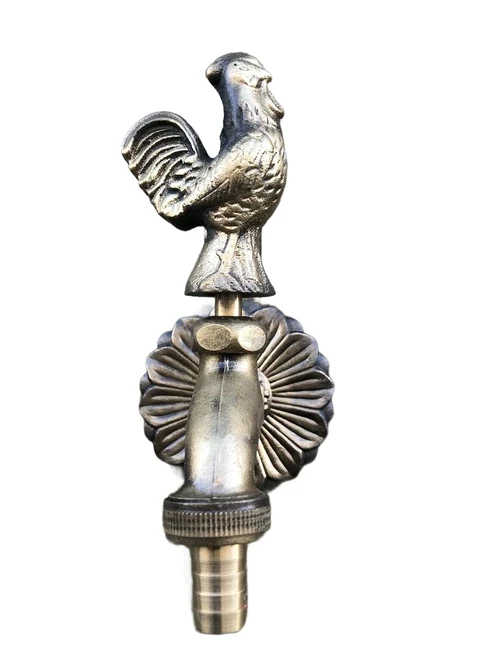 Wasserhahn mit hübschem Hahn für Gartenbrunnen, Messing
