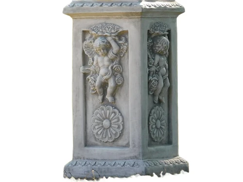 Angel with Wings on English Pedestal - 113 cm - Stone