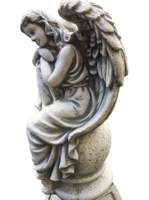 Angel on sphere, full stone statue and beautiful statue!