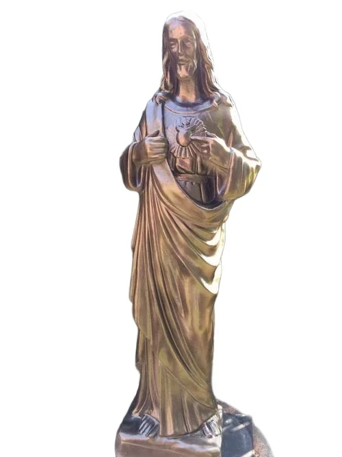 Jezus heilig hart beeld, volle steen, kleur brons, prachtige verschijning!!