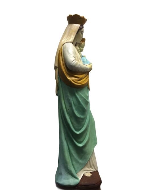 Mary with child, beautiful full stone statue in color!!