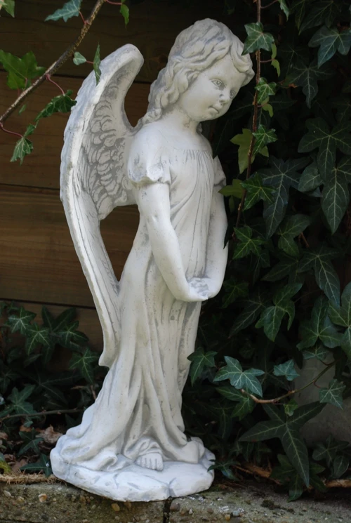 Beautiful standing angel statue, full of stone, superb detail!!