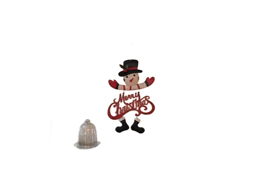 Sneeuwpop Merry Christmas - decoratieve old look hanger