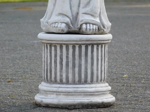 Greeting Monk on Pedestal - Solid Stone