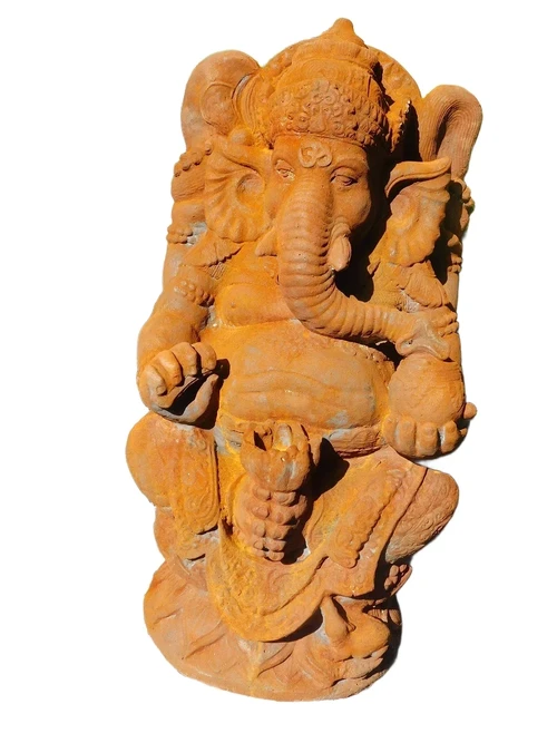 Statue Ganesha 1 - Stone in Oxide - 68 cm