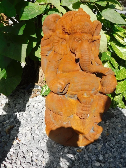 Statue Ganesha 1 - Stone in Oxide - 68 cm