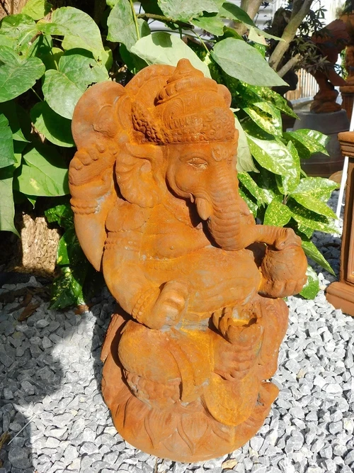 Statue Ganesha 1 - Stone in Oxide - 68 cm