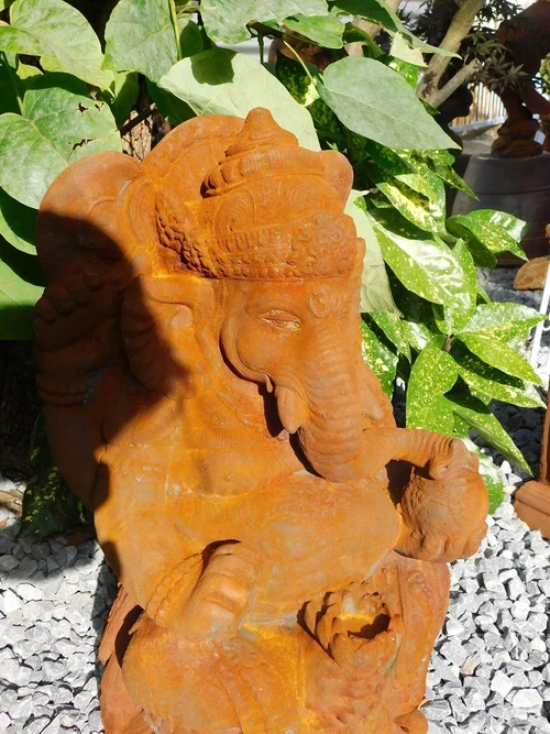 Statue Ganesha 1 - Stone in Oxide - 68 cm