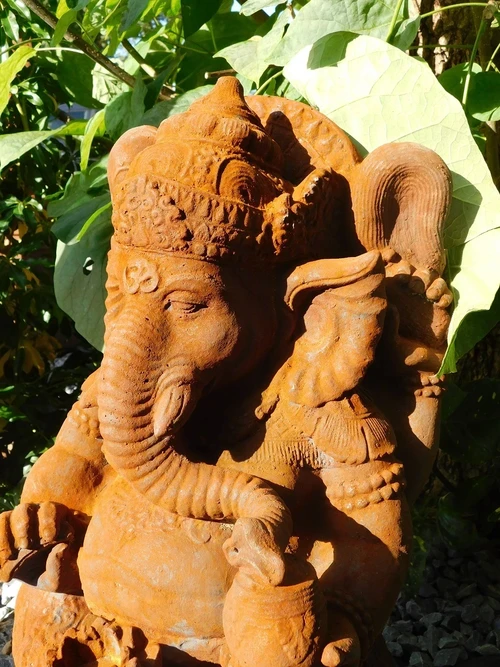 Statue Ganesha 1 - Stone in Oxide - 68 cm