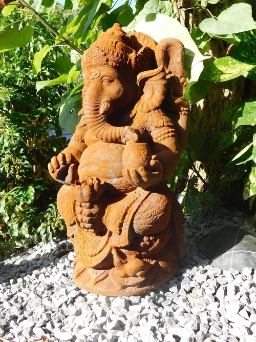 Statue Ganesha 1 - Stone in Oxide - 68 cm
