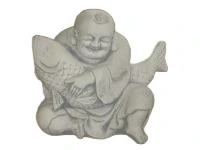 Boeddha met koi, vol steen