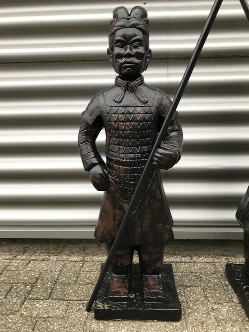 Set Japanse krijgers, tuinbeelden, steen, camouflage-black