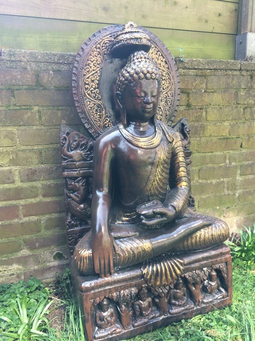 Thai Buddha on Throne - 93 cm - Stone