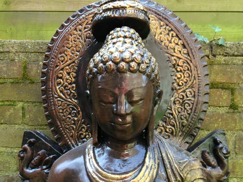Thai Buddha on Throne - 93 cm - Stone