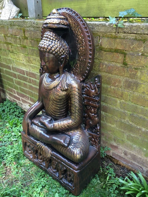 Thai Buddha on Throne - 93 cm - Stone