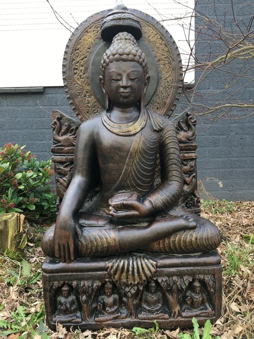 Thai Buddha on Throne - 93 cm - Stone