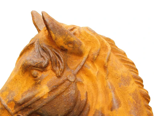 Cast iron sculpture of a horse head, very nice design!