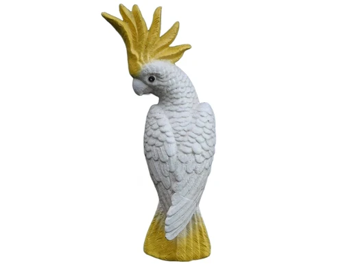 Large yellow-crested cockatoo - cast iron, wall ornament