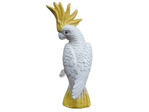 Large yellow-crested cockatoo - cast iron, wall ornament