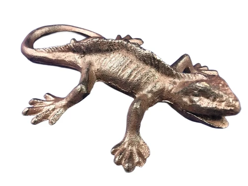 Hagedis, gekko, gietijzer bruin, prachtig mooi beeld