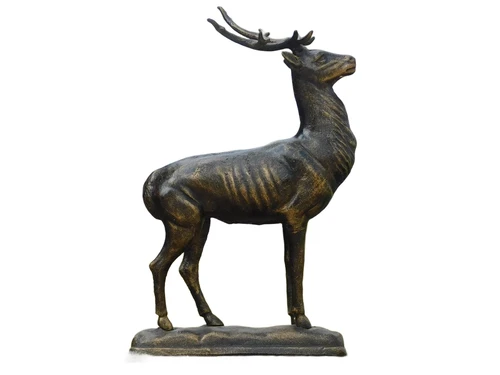 Deer - standing with antlers - bronze look - metal, LAST ONE!