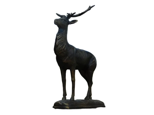 Deer - standing with antlers - bronze look - metal, LAST ONE!