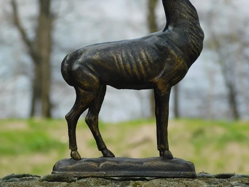 Deer - standing with antlers - bronze look - metal, LAST ONE!