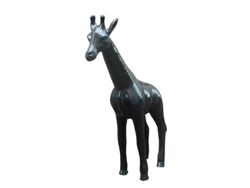 Decoratieve giraffe - zwart - polystone