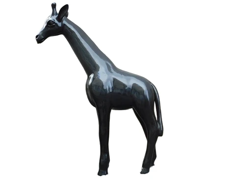 Decoratieve giraffe - zwart - polystone