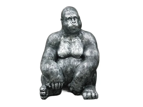 Gorilla XL - zilvergrijs - volledig uit polystone