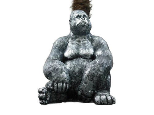 Gorilla XL - zilvergrijs - volledig uit polystone