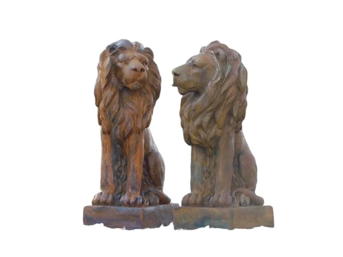 Set mooie leeuwen, links en rechts kijkend, oxid.