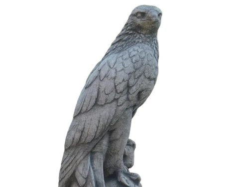 Eagle on Round Pedestal - 83 cm - Stone