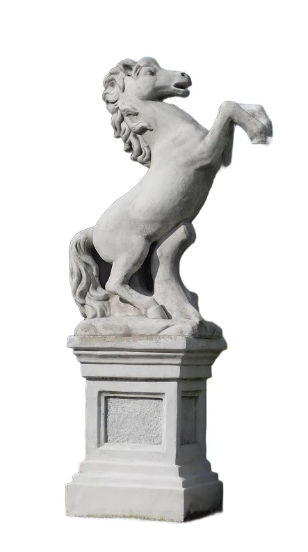 Statue Horse on Pedestal - 160 cm - Stone